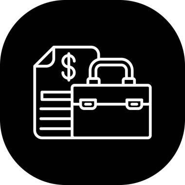 Evrak çantası simgesinin vektör illüstrasyonu