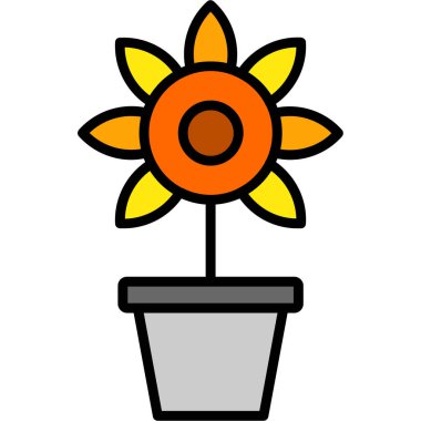 Çiçek. Web simgesi basit illüstrasyon