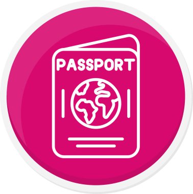 Pasaport. Web simgesi basit illüstrasyon