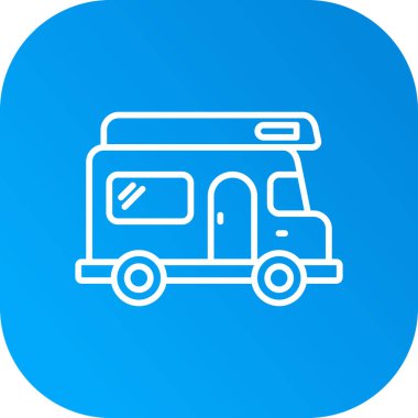 Çemberde uzun gölgeli izole edilmiş bir otobüs simgesi çizimi