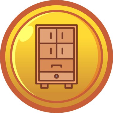 Güvenli kutu simgesi. Düz renk tasarımı. vektör illüstrasyonu