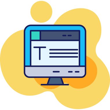 Bilgisayar. Web simgesi basit illüstrasyon