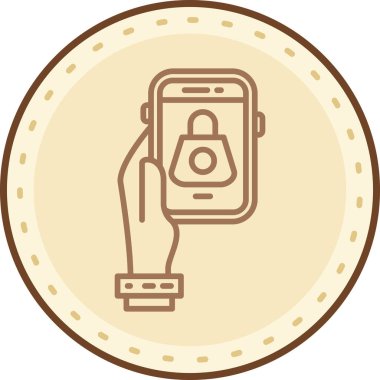 Kilit simgesi olan akıllı telefon. vektör illüstrasyonu