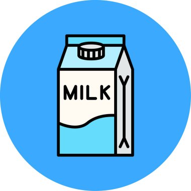 Süt simgesinin vektör illüstrasyonu