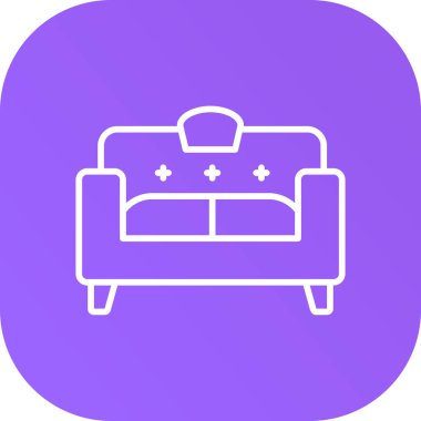 kanepe vektör simgesi modern basit illüstrasyon