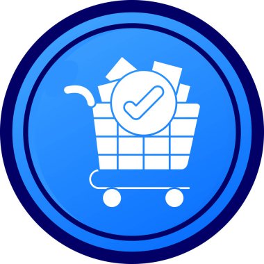 Alışveriş sepeti simgesi mavi vektörü