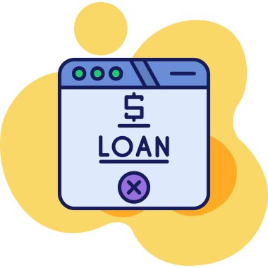 Kredi simgesi vektörü, ince çizgi işareti veya etiketi beyaz üzerine izole edilmiş