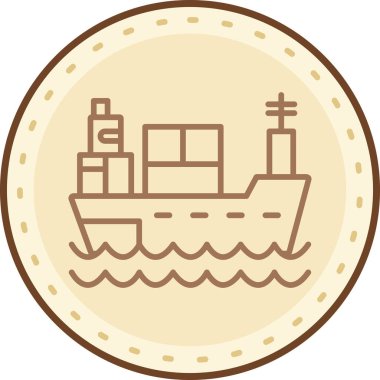 Gemi vektör simgesi modern basit illüstrasyon