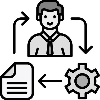 Yönetici çalışan simgesi. Beyaz arkaplanda izole edilmiş web tasarımı için çalışan yönetici vektör simgesi