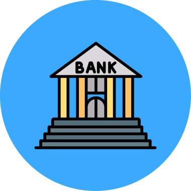 Banka. Web simgesi basit illüstrasyon