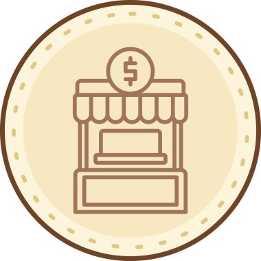 Modern bir madeni para simgesinin vektör çizimi