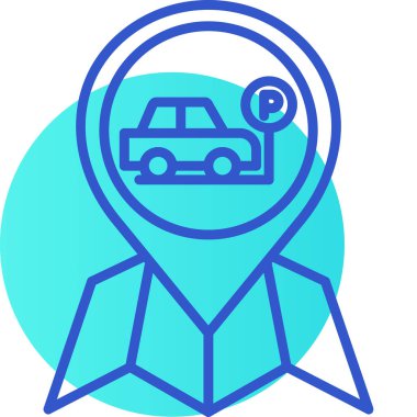 Araba Konumu ikon vektör illüstrasyonu