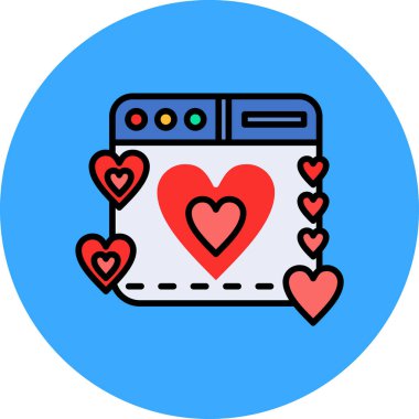 Aşk kalp vektör simgesi