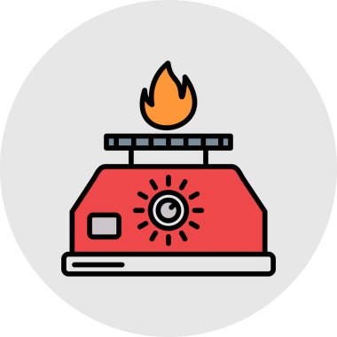 Ateş alevi simgesinin vektör illüstrasyonu