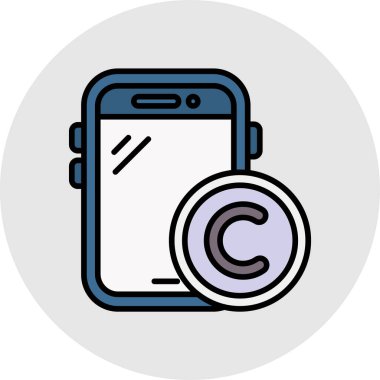 Bozuk para ikonlu akıllı telefon. Bozuk para vektörü simgesi rengi izole edilmiş akıllı telefon hatları