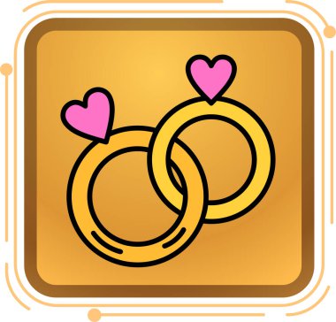 Kurdeleli yüzükler. vektör illüstrasyonu.