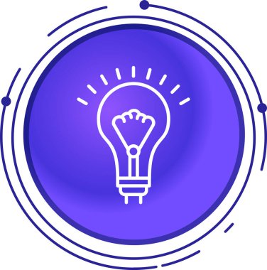 Fikir simgesine sahip ampul, basit vektör illüstrasyonu