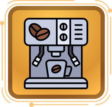 kahve makinesi ikon vektör illüstrasyonu