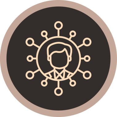 Çemberdeki bir adamın vektör çizimi