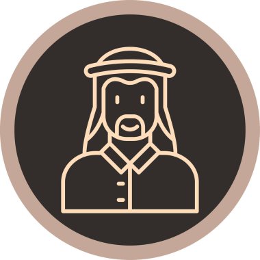 Çemberdeki bir adamın vektör çizimi