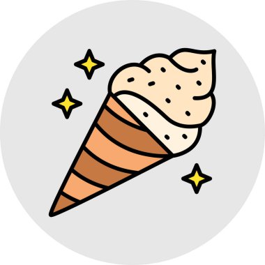 Şirin bir çizgi film konisinin vektör çizimi