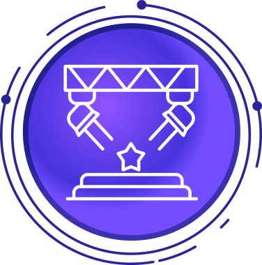 Çizgi Sihirli değnek simgesi beyaz arkaplanda izole edildi. Yıldız şeklinde sihirli aksesuar. Sihirli güç. Renkli taslak konsepti. Vektör