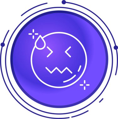 Parlayan neon ay ve beyaz arkaplanda izole edilmiş yıldız ikonu. vektör.