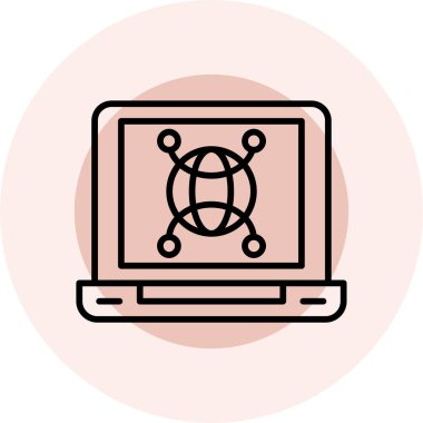 Bilgisayar. Web simgesi basit illüstrasyon