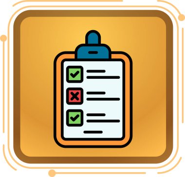 Denetim listesi simgesini, basit vektör çizim