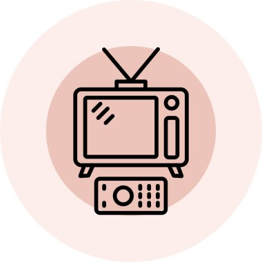 Televizyon. Web simgesi basit illüstrasyon