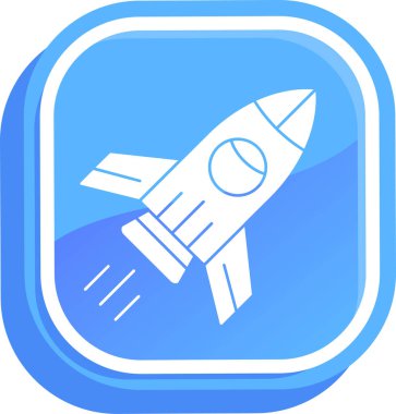 roket fırlatma simgesi, basit vektör tasarımı