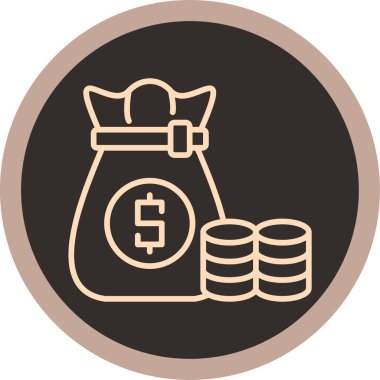 Bozuk para simgesinin vektör illüstrasyonu