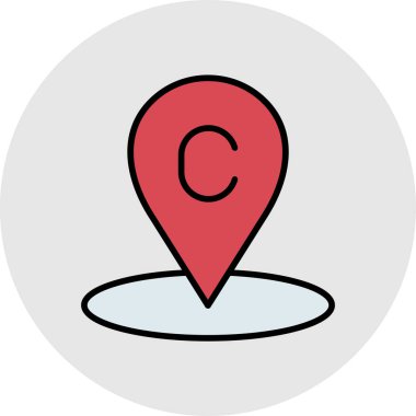 konum vektör renk çizgisi simgesi