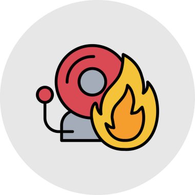 Bir ateş simgesinin vektör illüstrasyonu