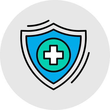 Haçlı bir kalkanın vektör çizimi