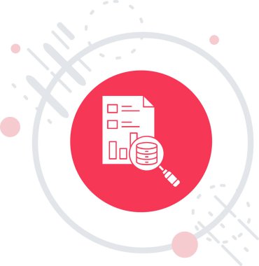 Beyaz arkaplanda izole edilmiş grafik simgesine sahip beyaz belge. dosya belgesi, simge. Muhasebe işareti. Denetim, planlama, planlama. çember rastgele düğmesi.