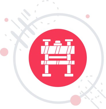 Beyaz çizgi tren istasyonu ikonu uzun gölgeli izole edildi. Halk treni sembolü. Kırmızı daire düğmesi. vektör