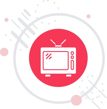çizgi televizyon simgesi beyaz arkaplanda izole edildi. Televizyon teknolojisi. Renkli taslak konsepti. vektör