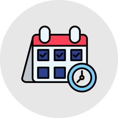 iş takvimi zaman simgesi doldurulmuş özet biçimi