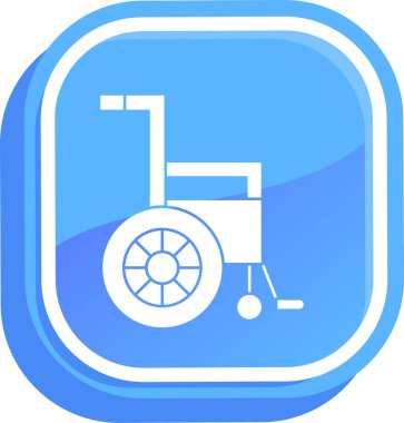 tekerlekli sandalye ikonu vektör illüstrasyonu