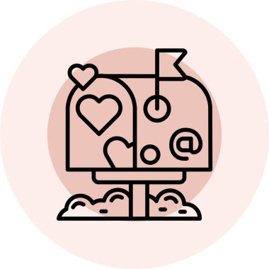 Modern aşk simgesinin vektör çizimi