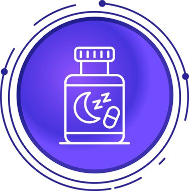 Uyuyan Ay hattı ve beyaz arkaplanda izole edilmiş yıldız simgesi. Renkli taslak konsepti. vektör