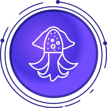 Beyaz arka planda izole edilmiş çizgi denizanası ikonu. Renkli taslak konsepti. Vektör