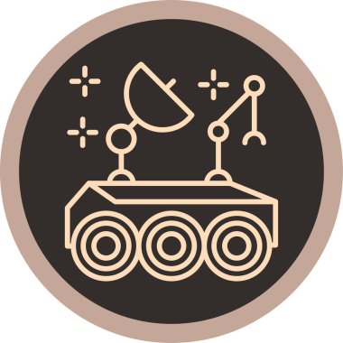 Ay gezgini simgesi, vektör illüstrasyonu basit tasarım