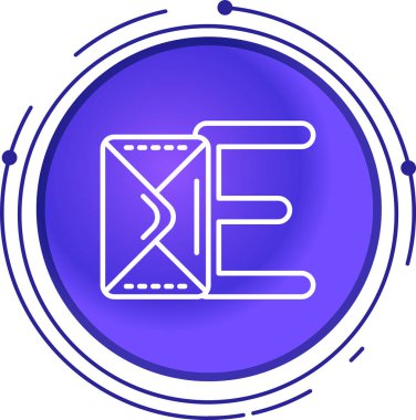 Siyah çizgi kağıt belge simgesi beyaz arkaplanda izole edildi. Gradyan daire düğmesi. vektör illüstrasyonu