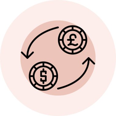 Para için. Web simgesi basit illüstrasyon