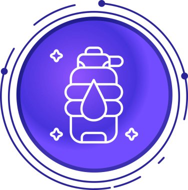 doldurulmuş plastik kirlilik simgesi beyaz arkaplanda izole edildi. Ekolojik poster. Mavi kare düğme. vektör illüstrasyonu