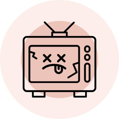 TV simgesi, vektör illüstrasyonu