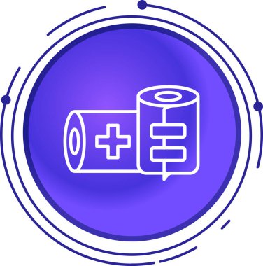 Çizgi Batarya simgesi beyaz arkaplanda izole edildi. Şimşek sembolü. Renkli taslak konsepti. Vektör