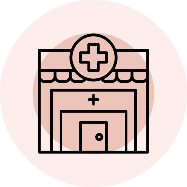 Hastane vektör simgesi modern illüstrasyon